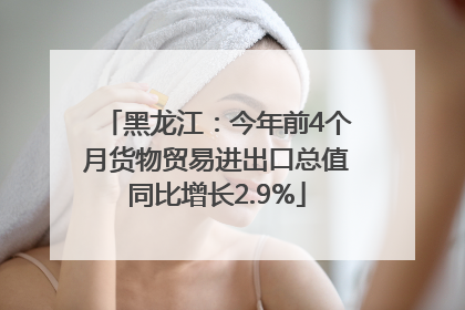 黑龙江：今年前4个月货物贸易进出口总值同比增长2.9%