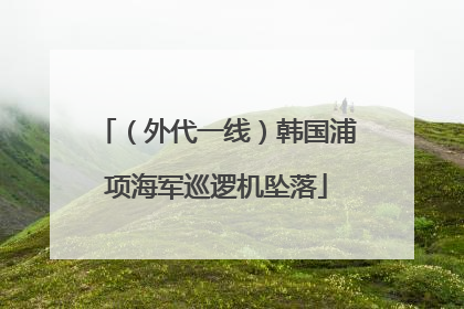 （外代一线）韩国浦项海军巡逻机坠落