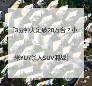 3分钟大定破20万台？小米YU7杀入SUV混战