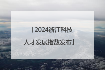 2024浙江科技人才发展指数发布