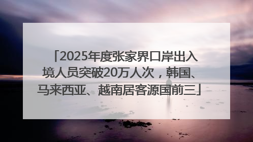 2025年度张家界口岸出入境人员突破20万人次，韩国、马来西亚、越南居客源国前三