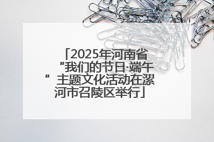 2025年河南省“我们的节日·端午”主题文化活动在漯河市召陵区举行