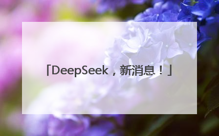 DeepSeek，新消息！